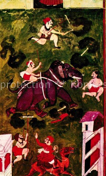 Kuenstlerkarte Shilpi Press Life in Udaipur 18th Century India