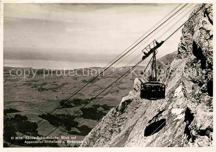 Seilbahn Saentis Appenzeller-Mittelland Bodensee