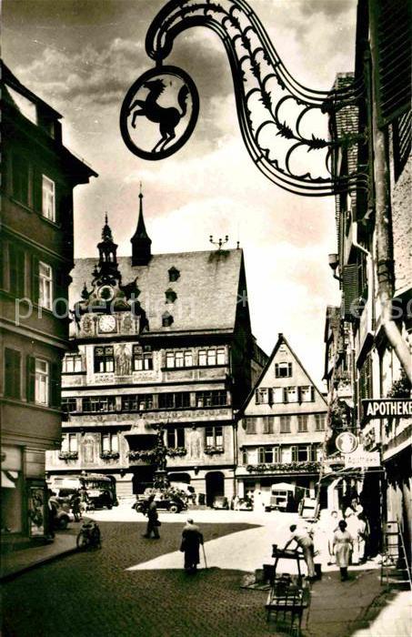 TueBINGEN BW Blick auf das Rathaus Tuerschild