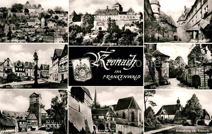 Kronach Oberfranken Veste Rosenberg Zeughaushof Platz Bamberger Tor Tum Kreuzber