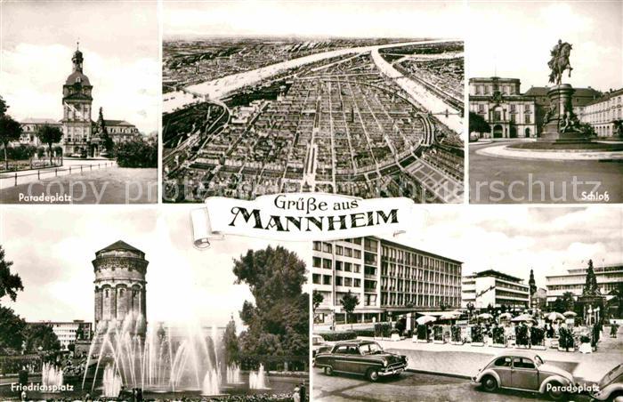 MANNHEIM BW Paradeplatz Schloss Denkmal Friedrichsplatz