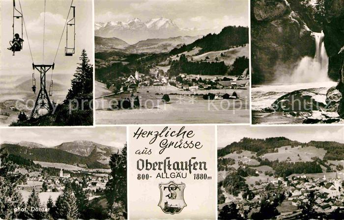 Oberstaufen Oberallgaeu Bayern Gesamtansicht mit Alpenpanorama Sessellift Wasse