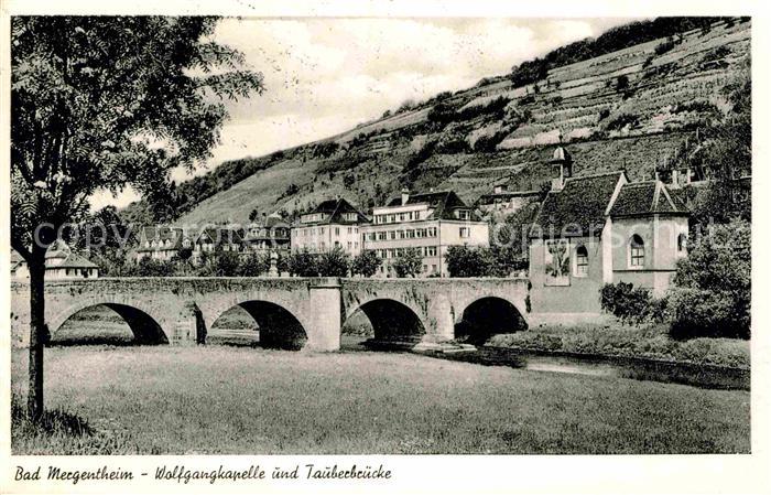 Bad Mergentheim Wolfgangkapelle und Tauberbruecke
