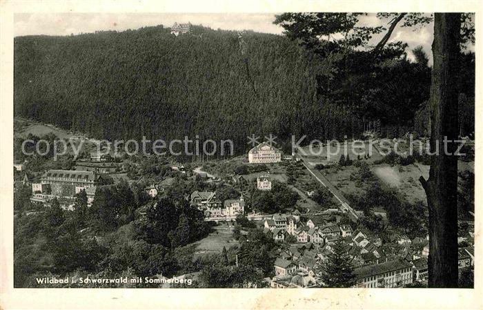 Wildbad Schwarzwald Blick ins Tal Kurort mit Sommerberg