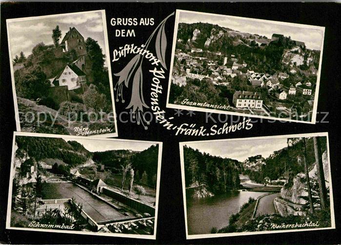 Pottenstein Oberfranken Burg Schwimmbad Weihersbachtal Luftkurort Fraenkische Sc