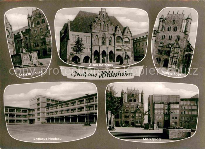 HILDESHEIM  CITY Marktbrunnen Rathaus Tempelhaus Marktplatz