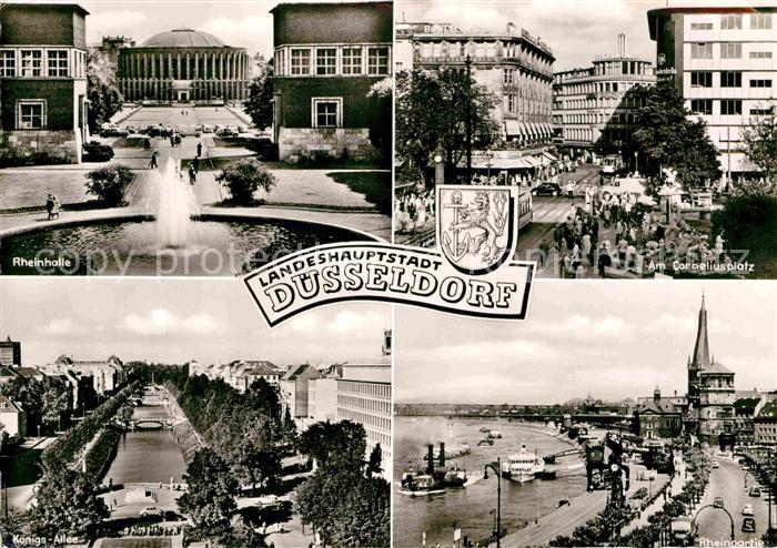 DuessELDORF  CITY Rheinhalle Corneliusplatz Koenigsallee Rheinpartie Bootsanlege