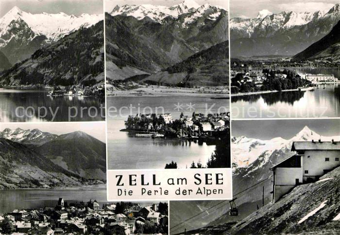 Zell See Gesamtansicht mit Alpenpanorama Bergbahn