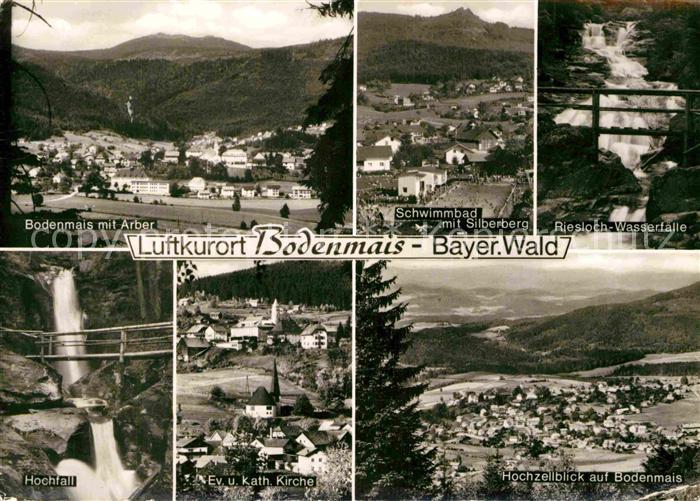 Bodenmais Panorama Blick zum Arber Schwimmbad Silberberg Riesloch Wasserfaelle H