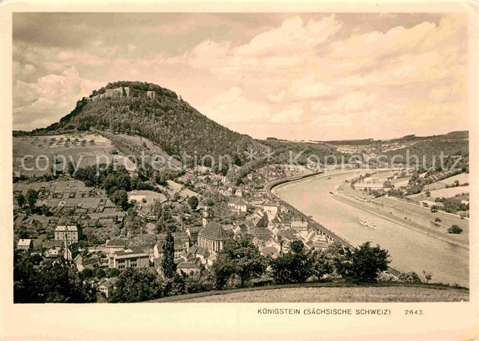 Koenigstein Saechsische Schweiz Panorama Elbtal