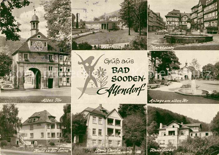 Bad Sooden-Allendorf Altes Tor Kurhaus Marktplatz Brunnen Anlagen Kurhaeuser