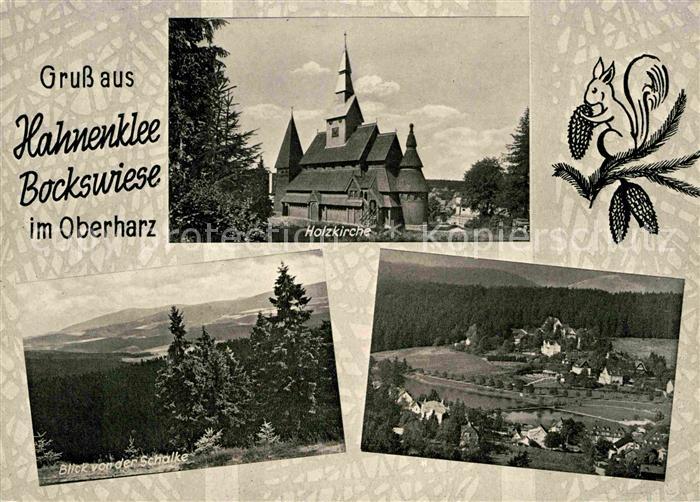 Hahnenklee-Bockswiese Harz Holzkirche Panorama Blick von der Schalke