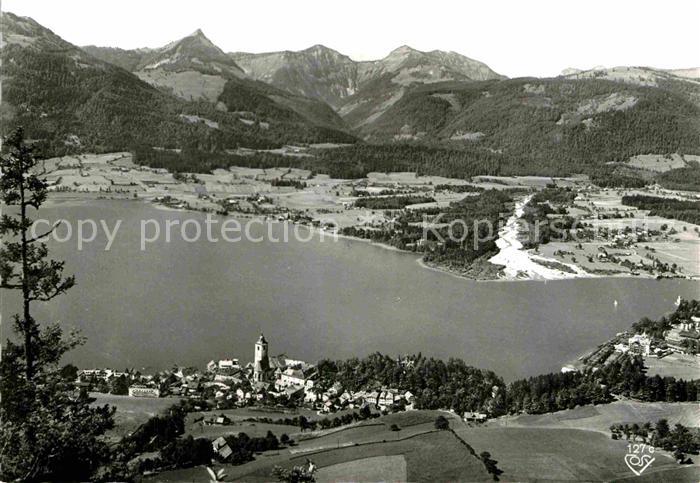 St Wolfgang Salzkammergut Panorama Wolfgangsee Blick gegen Zinkenbach mit Wiesle