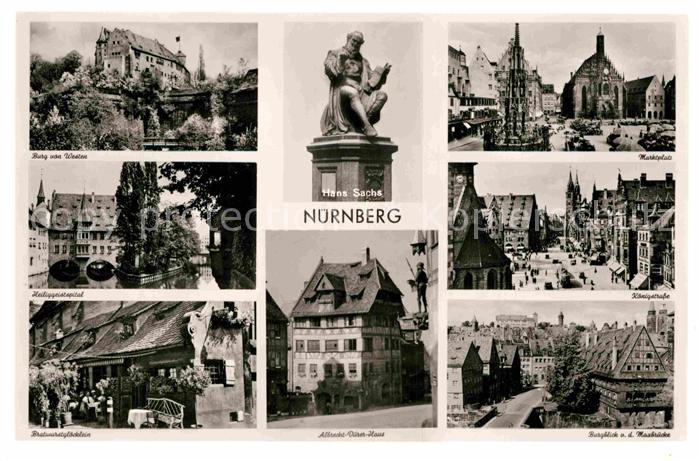 NueRNBERG  CITY Marktplatz Hans Sachs-Denkmal Albrecht Duerer-Haus