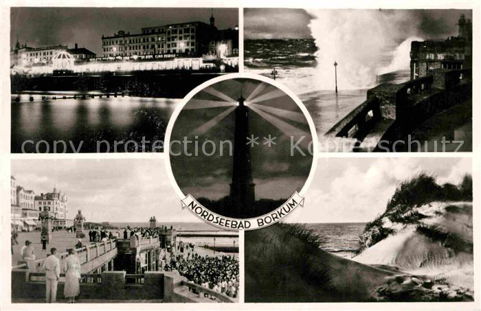 BORKUM Nordseebad Niedersachsen Promenade Leuchtturm Strand