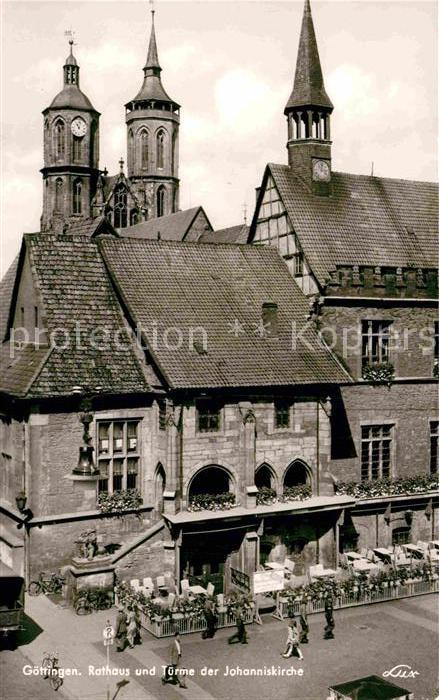 Goettingen Niedersachsen Rathaus Tuerme der Johanniskirche