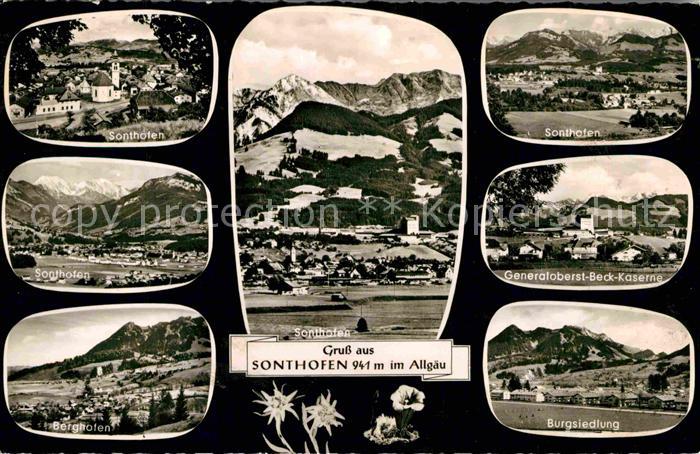 Sonthofen Oberallgaeu Panorama Berghofen Burgsiedlung