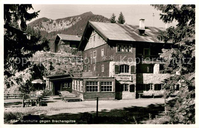 Schliersee Wurzhuette gegen Brecherspitze