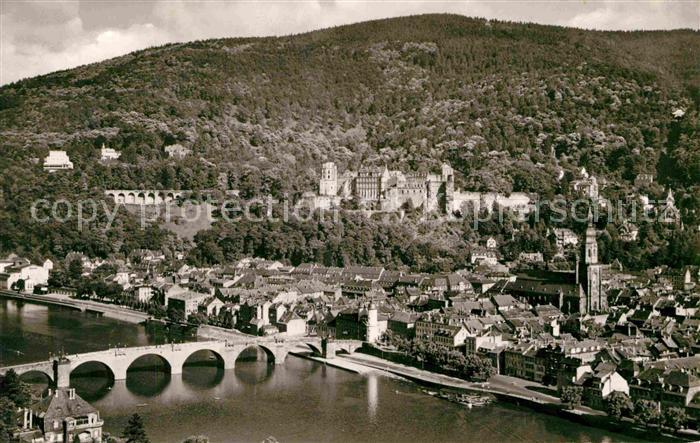 Heidelberg Neckar Blick vom Philosophenweg