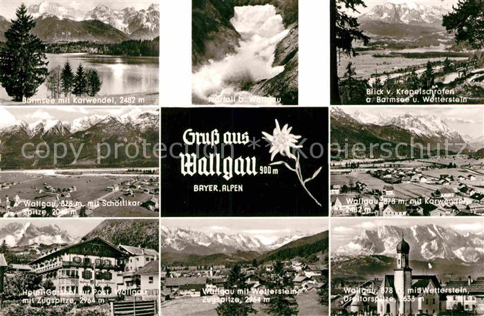 Wallgau Barmsee Panorama Wasserfall Kirche Dreitorspitze