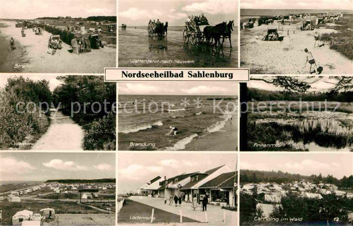 Sahlenburg Strand Brandung Campingplatz Ladenreihe Wattfahrt nach Neuwerk