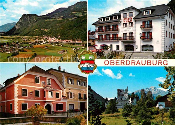 Oberdrauburg Kaernten Gesamtansicht Rathaus Ruine Hohenburg Pontiller Haus