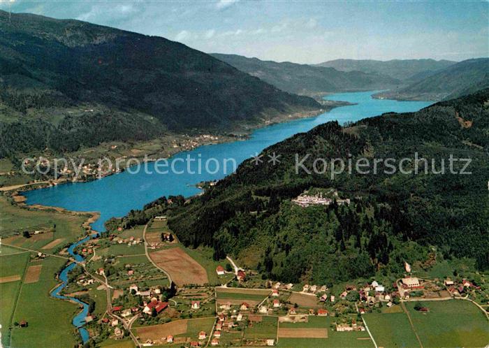 Ossiach Fliegeraufnahme Ruine Landskron