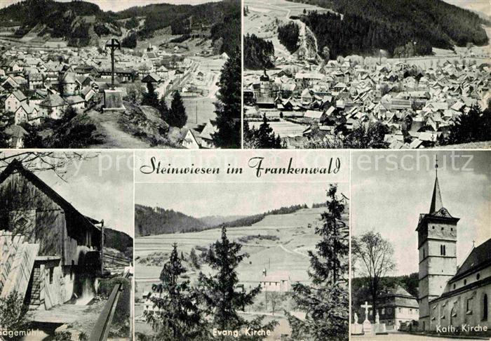 Steinwiesen Panorama Katholische Kirche Evangelische Kirche