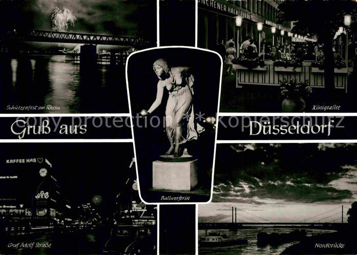 DuessELDORF  CITY Schuetzenfeste am Rhein Graf Adolf Strasse Nordbruecke Koenigs