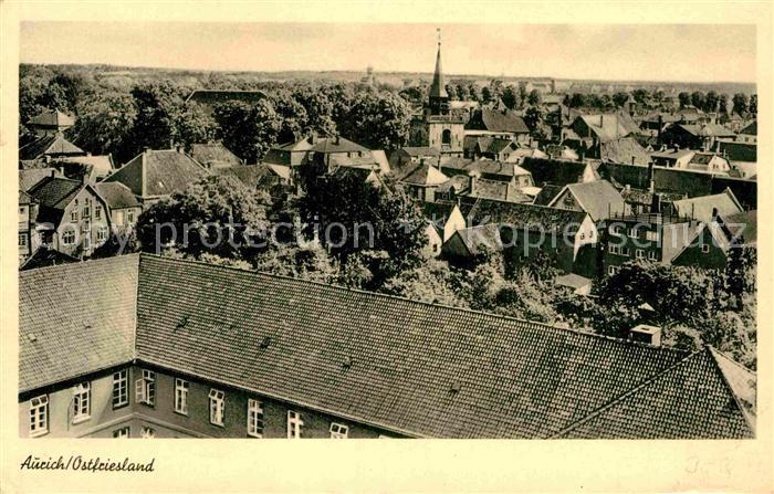 Aurich Ostfriesland Blick ueber die Stadt