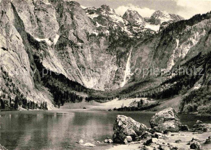 BERCHTESGADEN Bayern Obersee mit Teufelshoernern Berchtesgadener Alpen