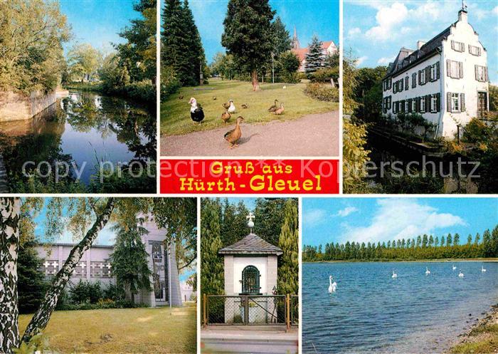 Gleuel Partie am Wasser Wasservoegel Wasserburg Kirche