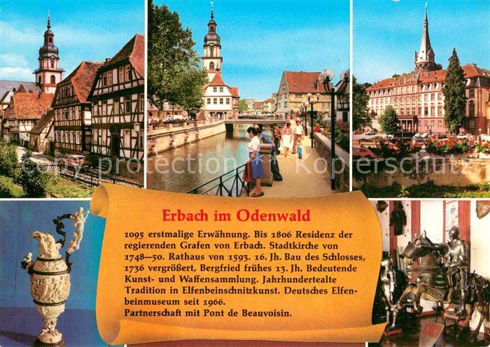 Erbach Odenwald Teilansichten Stadt der Elfenbeinschnitzer Altstadt Fachwerkhaeu