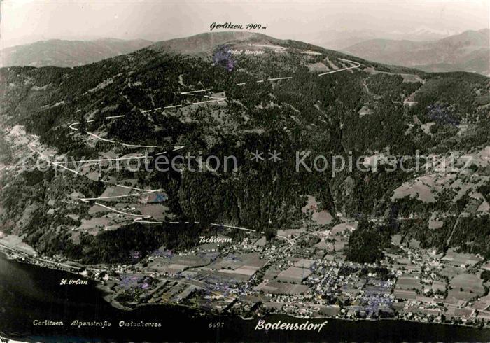 Bodensdorf Ossiacher See mit Gerlitzen Gurktaler Alpen Fliegeraufnahme