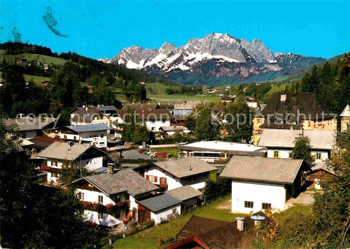 Fieberbrunn Tirol Panorama Blick gegen Wilden Kaiser Kaisergebirge