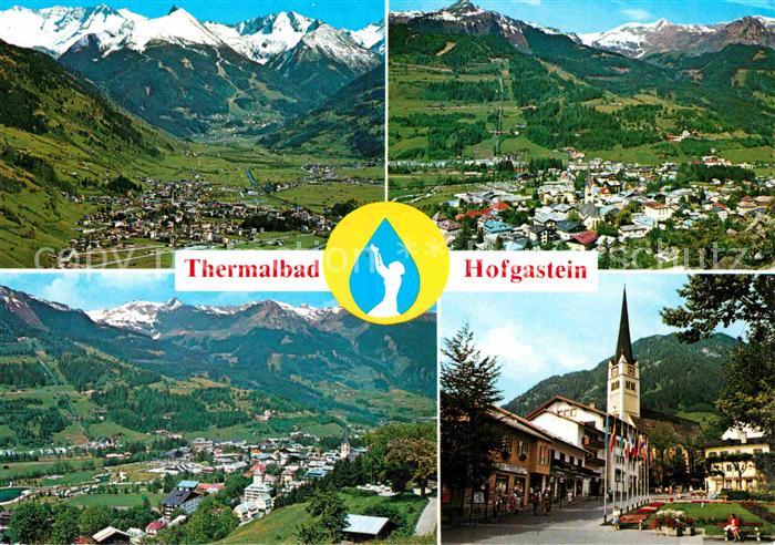 Bad Hofgastein Gesamtansicht Thermalbad mit Alpenpanorama Ortspartie an der Kirc