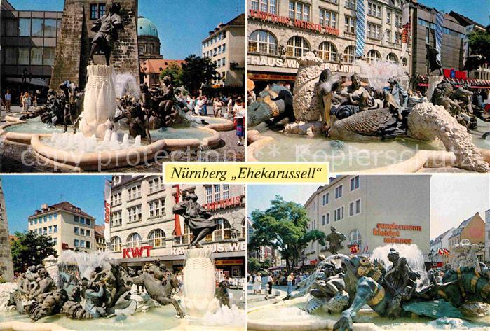 NueRNBERG  CITY Ehekarussel Brunnen am Weissen Turm nach einem Gedicht von Hans