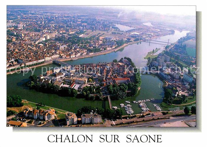 Chalon-sur-Saone Ile St Laurent vue aerienne