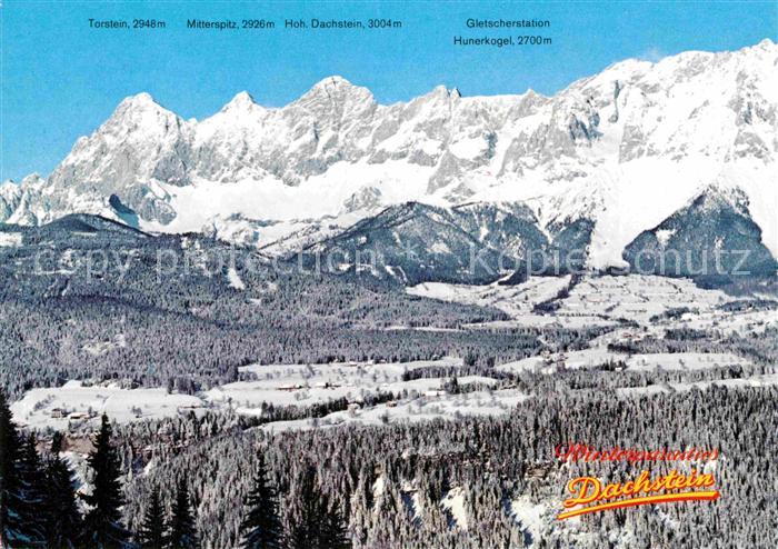 Ramsau Dachstein Steiermark Winterpanorama Blick zum Dachsteingebirge Suedwaende