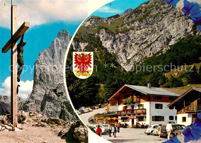Kirchdorf Tirol Stripsenjochkreuz mit Predigtstuhl Unterkunftshaus Griesneralm