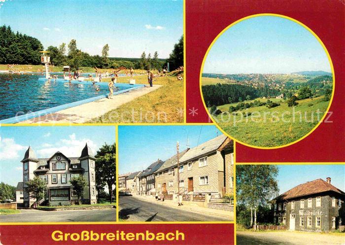 Grossbreitenbach Thueringen Freibad uebersicht Schulungsheim Betriebsferienheim
