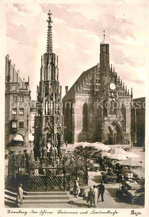 NueRNBERG  CITY Der schoene Brunnen Marktplatz Frauenkirche Stadt der Reichspar