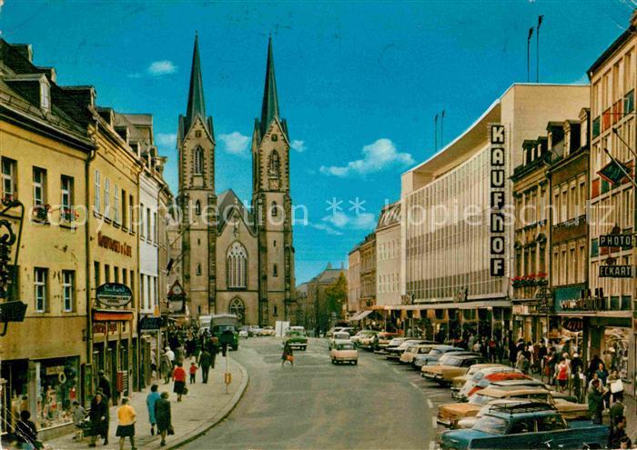 Hof Saale Altstadt Kaufhaus Kirche