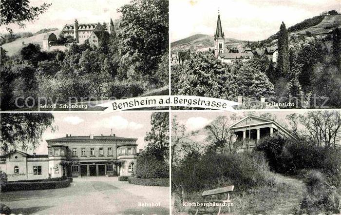 Bensheim Bergstrasse Schloss Schoenberg Bahnhof Kirchberghaeuschen