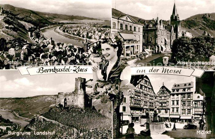 BERNKASTEL-KUES Berncastel Rheinland-Pfalz Totalansicht Burgruine LandshutMarkt