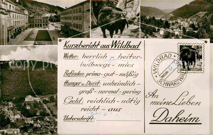 Bad Wildbad Fliegeraufnahme Marktplatz Teilansicht