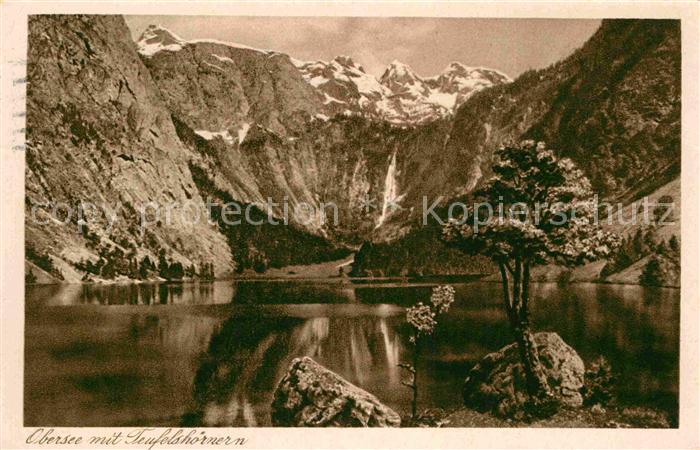BERCHTESGADEN Bayern Obersee mit Teufelshoernern
