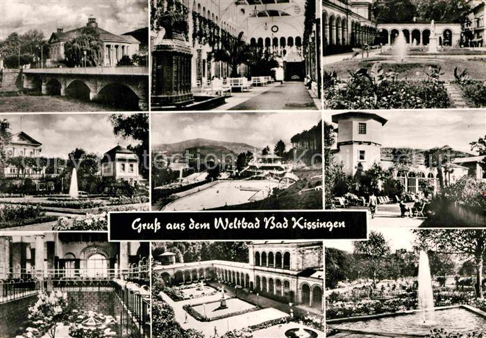 Bad Kissingen Bruecke Kurgarten Wassersprudel Thermalbad