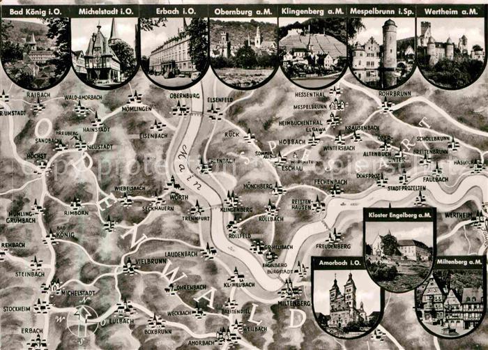 Erbach Odenwald Bad Koenig Amorbach Wertheim Landkarte