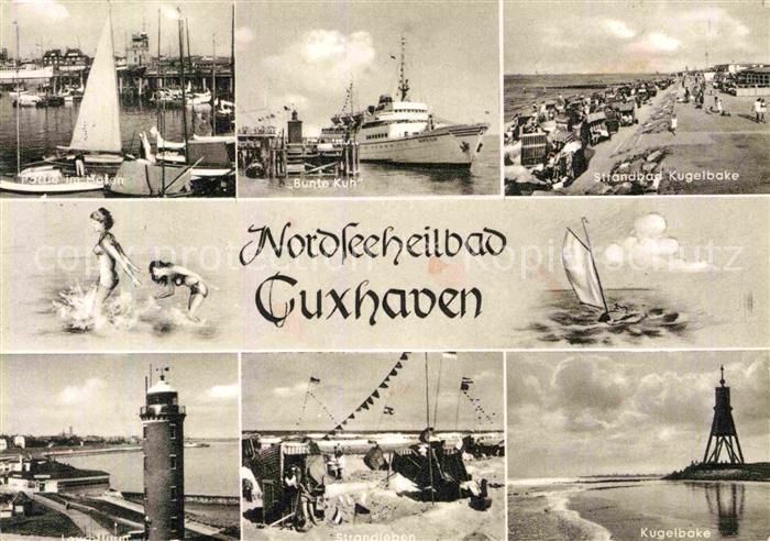 Cuxhaven Nordseebad Bunte Kuh Strandbar Kugekbarke Leuchtturm